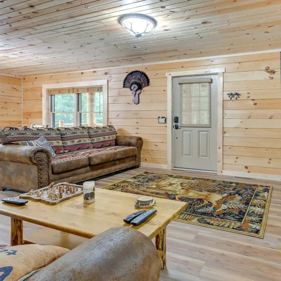 Spacious Log Cabin w/ Game Room & Fire Pit!