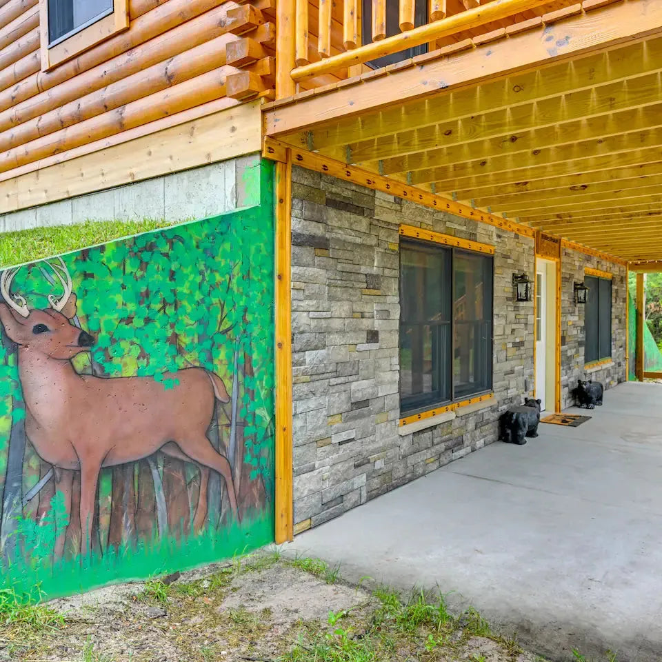 artwork at cabin for rent in adams wisconsin
