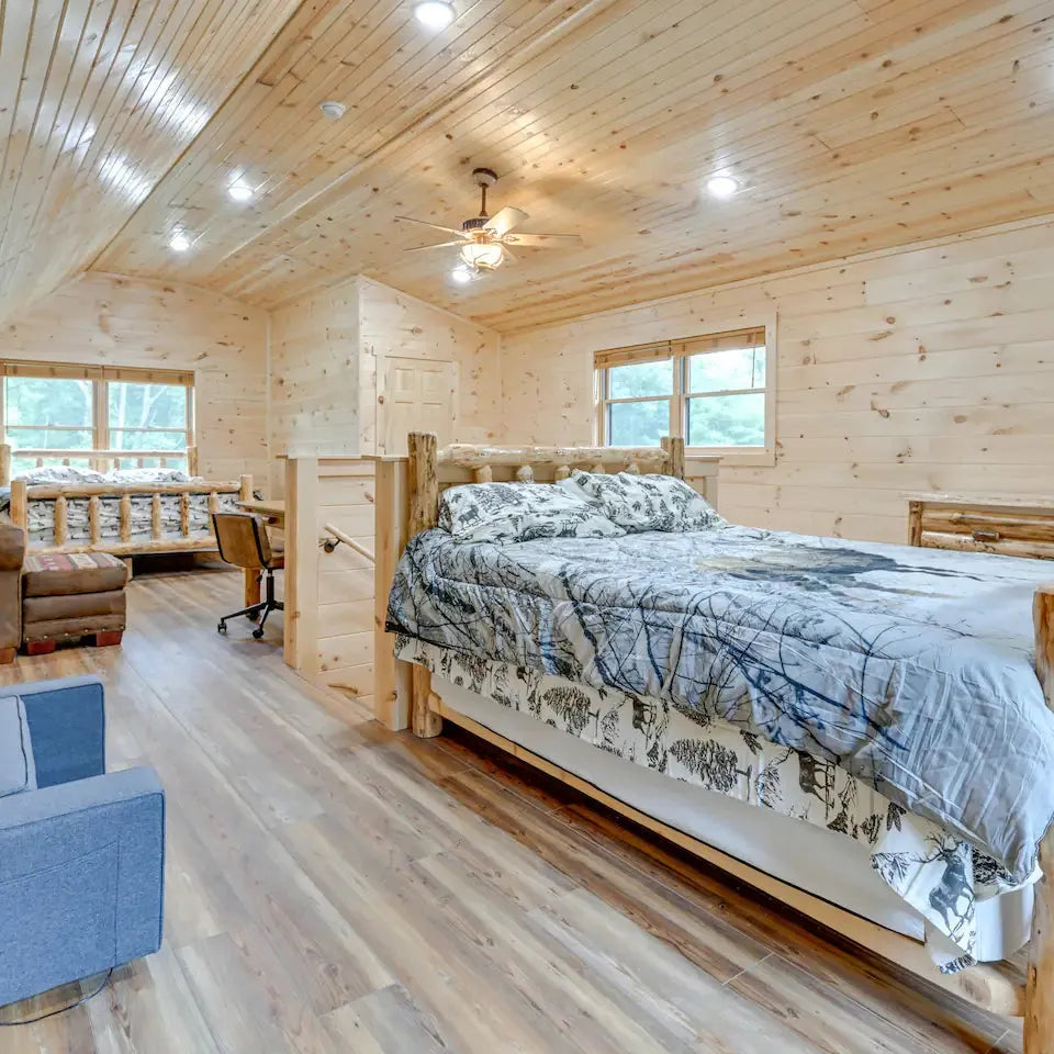 Spacious Log Cabin w/ Game Room & Fire Pit!