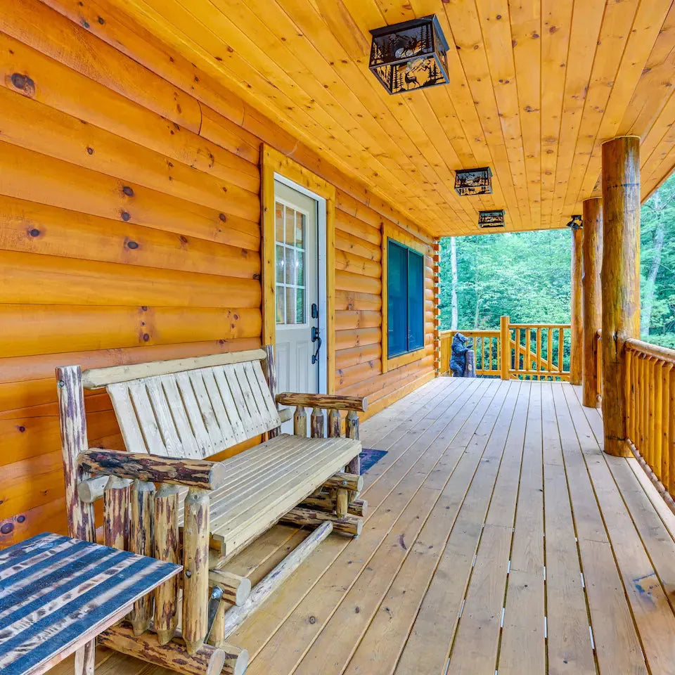 cabin for rent in adams wisconsin front porch